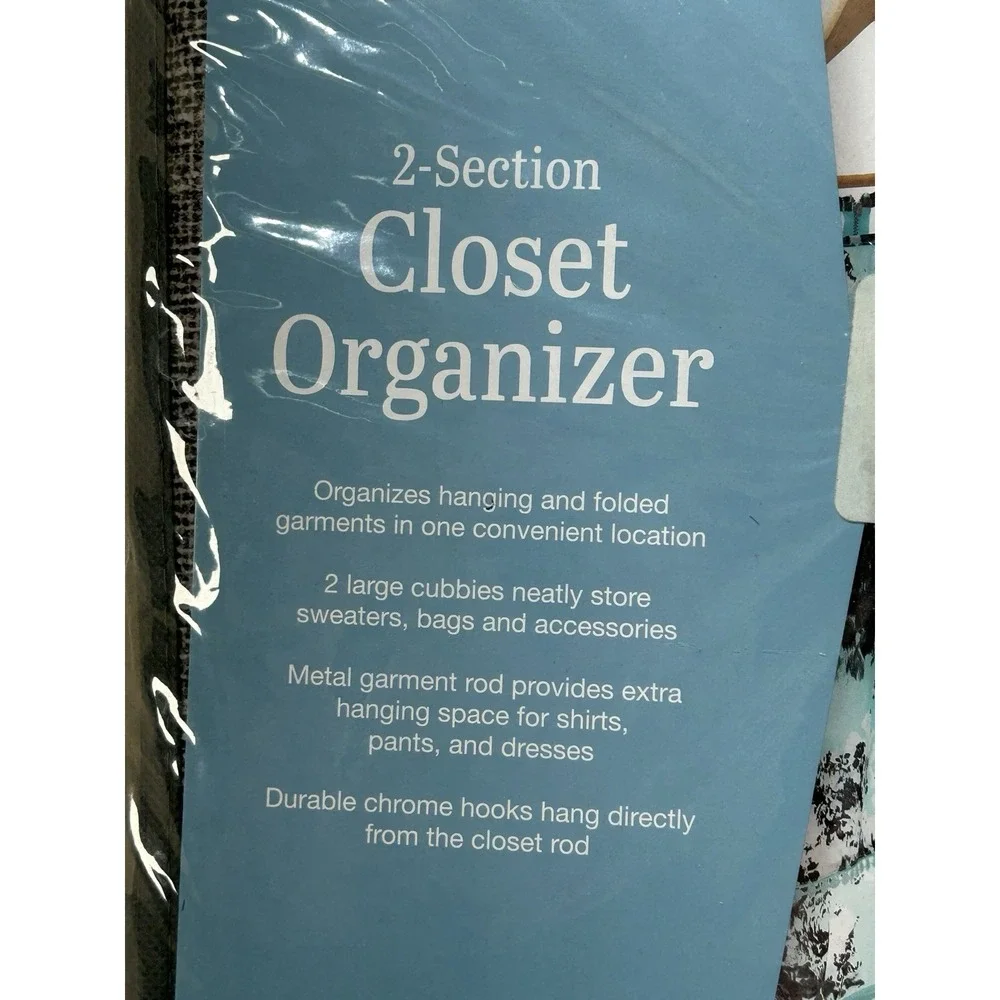Whitmor 2-Section Closet Organizer - Crosshatch Gray, Sturdy, Durable